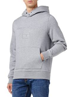 Tommy Hilfiger Herren Mixed Type Hoody MW0MW27901 Hoodies, Gelb (Heathered Speckled Dark Grey), XS von Tommy Hilfiger