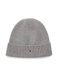 Tommy Hilfiger Herren Pima Cotton Beanie-Mütze, Mid Grey Heather, Einheitsgröße von Tommy Hilfiger