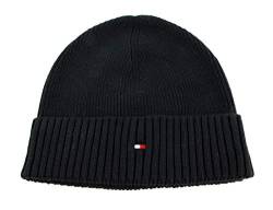 Tommy Hilfiger Herren Pima Cotton Beanie Strickmütze, Black, OS von Tommy Hilfiger