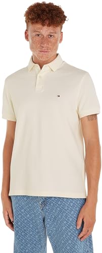 Tommy Hilfiger Herren Poloshirt Kurzarm 1985 Regular Polo Regular Fit, Beige (Calico), S von Tommy Hilfiger