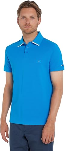 Tommy Hilfiger Herren Poloshirt Kurzarm Regular Fit, Blau (Shocking Blue), L von Tommy Hilfiger