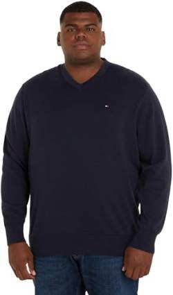 Tommy Hilfiger Herren Pullover Bt-Classic Cotton V Neck Baumwolle, Blau (Desert Sky), 2XLT von Tommy Hilfiger