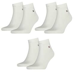 Tommy Hilfiger Herren Quarter Socken Business Sneaker Socken 6 Paar, Farbe:300 - white, Socken & Strümpfe:43-46 von Tommy Hilfiger