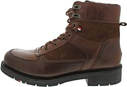 Tommy Hilfiger Herren RWB Hilfiger Warm Mix Lace Mid Boot, Winter Cognac, 45 EU von Tommy Hilfiger