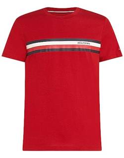 Tommy Hilfiger Herren RWB Monotype Chest Stripe Tee S/S T-Shirts, (as3, Alpha, x_l, Regular, Regular, Arizona Red) von Tommy Hilfiger