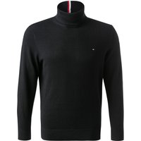 Tommy Hilfiger Herren Rollkragenpullover schwarz unifarben von Tommy Hilfiger