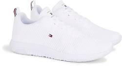 Tommy Hilfiger Herren Runner Sneaker Corporate Knit Rib Runner Sportschuhe, Weiß (White), 44 EU von Tommy Hilfiger