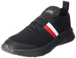 Tommy Hilfiger Herren Runner Sneaker Sportschuhe, Schwarz (Black), 44 EU von Tommy Hilfiger