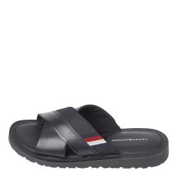 Tommy Hilfiger Herren Sandalen aus Leder, Schwarz (Black), 40 von Tommy Hilfiger