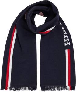 Tommy Hilfiger Herren Schal Th Monotype Scarf Winter, Mehrfarbig (Space Blue), Onesize von Tommy Hilfiger