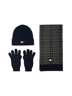 Tommy Hilfiger Herren Set bestehend, Schal und Handschuhen Beanie-Mütze, Grün (Army Green), Einheitsgröße von Tommy Hilfiger