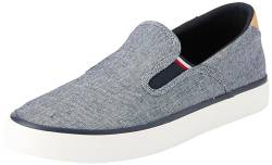 Tommy Hilfiger Herren Sneaker aus Leinen, Blau (Desert Sky), 45 von Tommy Hilfiger