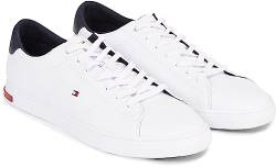 Tommy Hilfiger Herren Sneakers Essential Leather Detail Vulc, Weiß (White), 41 von Tommy Hilfiger