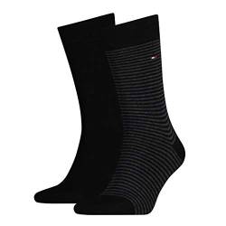 Tommy Hilfiger Herren Socken TH MEN SMALL STRIPE SOCK 2P, 2er Pack, Schwarz (Black), 43-46EU (9/11UK) von Tommy Hilfiger