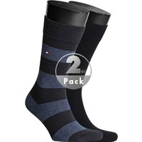 Tommy Hilfiger Herren Socken blau Baumwolle Gestreift von Tommy Hilfiger