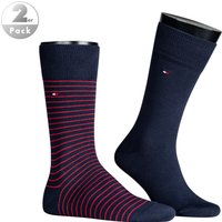 Tommy Hilfiger Herren Socken blau Baumwolle Gestreift von Tommy Hilfiger