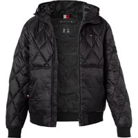 Tommy Hilfiger Herren Steppjacke schwarz Mikrofaser unifarben von Tommy Hilfiger