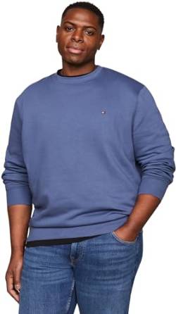 Tommy Hilfiger Herren Sweatshirt Logo Sweatshirt ohne Kapuze Große Größen, Blau (Faded Indigo), 3XL von Tommy Hilfiger