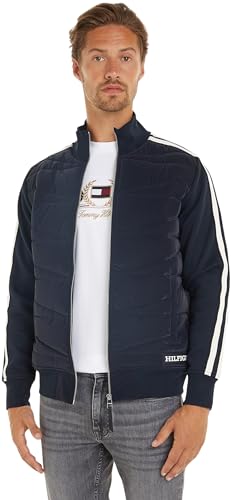 Tommy Hilfiger Herren Sweatshirt mit Reißverschluss Zipper Zipper, Blau (Desert Sky), XL von Tommy Hilfiger