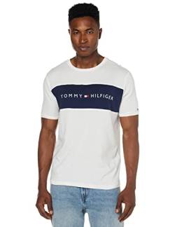 Tommy Hilfiger Herren T-Shirt Kurzarm CN Tee Logo Flag UM0UM01170-100 Weiß S von Tommy Hilfiger