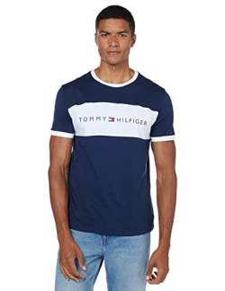 Tommy Hilfiger Herren T-Shirt Kurzarm CN Tee Logo Flag UM0UM01170-416 Blau L von Tommy Hilfiger