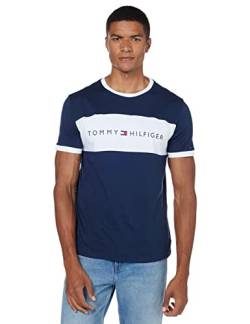 Tommy Hilfiger Herren T-Shirt Kurzarm CN Tee Logo Flag UM0UM01170-416 Blau XL von Tommy Hilfiger