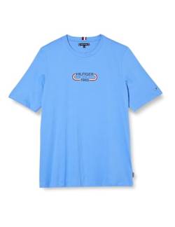 Tommy Hilfiger Herren T-Shirt Kurzarm Plus Regular Fit, Blau (Blue Spell), XXL von Tommy Hilfiger