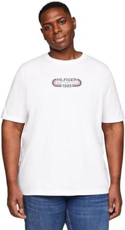 Tommy Hilfiger Herren T-Shirt Kurzarm Plus Regular Fit, Weiß (White), 4XL von Tommy Hilfiger