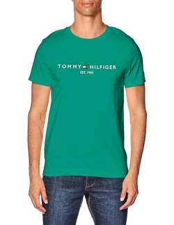 Tommy Hilfiger Herren T-Shirt Kurzarm Tommy Logo Rundhalsausschnitt, Grün (Olympic Green), XXXL von Tommy Hilfiger