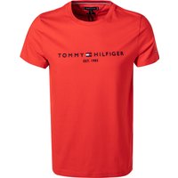 Tommy Hilfiger Herren T-Shirt rot Baumwolle von Tommy Hilfiger