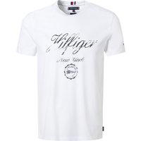 Tommy Hilfiger Herren T-Shirt weiß Baumwolle von Tommy Hilfiger