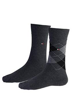 Tommy Hilfiger Herren Th Check Men's Socks (2 Pack) Socken, Anthrazit, 43-46 von Tommy Hilfiger
