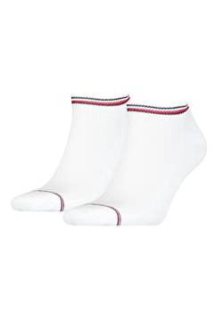 Tommy Hilfiger Herren Tommy Hilfiger Iconic Heren Sneaker (2 Pack) Socken, Weiß, 39-42 EU von Tommy Hilfiger