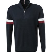 Tommy Hilfiger Herren Troyer blau Baumwolle unifarben von Tommy Hilfiger