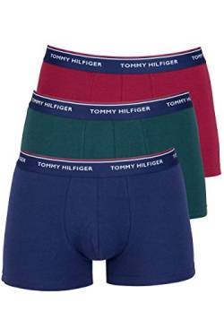 Tommy Hilfiger Herren Trunk 3 Pack Premium Essentials Boxershorts, Mehrfarbig (Ponderosa Pine-PT/Rhubarb-PT/Peacoat 305), Medium (3er Pack) von Tommy Hilfiger