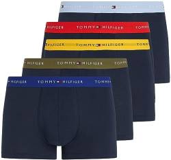 Tommy Hilfiger Herren Trunk Boxershorts 5P Trunk Unterwäsche, Blau (B Blue/A Glow/P Gr/Frwrks/T Lapis), S von Tommy Hilfiger