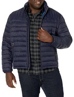 Tommy Hilfiger Herren Ultra Loft Verstaubare Pufferjacke Daunenalternative Mantel, Midnight W/Aufnäher, XXL Tall von Tommy Hilfiger