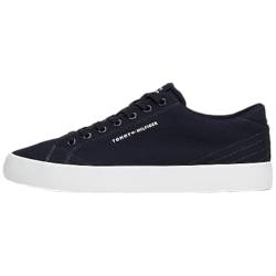 Tommy Hilfiger Herren Vulcanized Sneaker Th Hi Vulc Low Canvas Schuhe, Blau (Desert Sky), 41 von Tommy Hilfiger