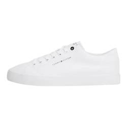 Tommy Hilfiger Herren Vulcanized Sneaker Th Hi Vulc Low Canvas Schuhe, Weiß (White), 43 von Tommy Hilfiger