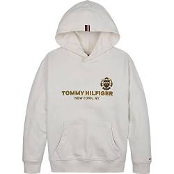 Tommy Hilfiger Jungen Kapuzen-Sweatshirt TH NY Crest Hoodie Weiss (10) 152 von Tommy Hilfiger