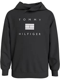 Tommy Hilfiger Jungen Pullover Sweatshirt Kapuze TH Logo Hoodie 10 Jahre Schwarz von Tommy Hilfiger