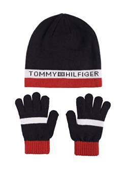 Tommy Hilfiger Jungen Wendbares Zubehör-Set Mütze für kaltes Wetter, Blau, 8-16 von Tommy Hilfiger