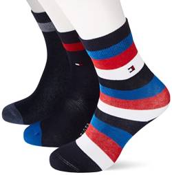 Tommy Hilfiger Kinder Classic Socken, Schwarz/Marineblau, 27/30 (6er Pack) von Tommy Hilfiger