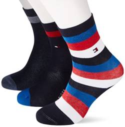 Tommy Hilfiger Kinder Classic Socken, Schwarz/Marineblau, 31/34 (6er Pack) von Tommy Hilfiger