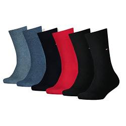 Tommy Hilfiger Kinder Socken ECOM 6er Pack 78% Baumwolle 23-26 27-30 31-34 35-38 39-42, Größe:23-26, Farbe:Black/Tommy Original/Jeans 001 von Tommy Hilfiger