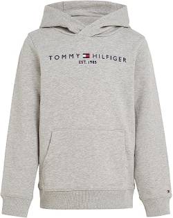 Tommy Hilfiger Kinder Unisex Hoodie Essential Hoodie mit Kapuze, Grau (Light Grey Heather), 10 Jahre von Tommy Hilfiger