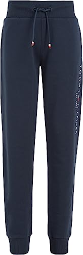 Tommy Hilfiger Kinder Unisex Jogginghose Essential Sweatpants Bio-Baumwolle, Blau (Twilight Navy), 16 Jahre von Tommy Hilfiger