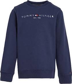 Tommy Hilfiger Kinder Unisex Sweatshirt Essential Sweatshirt ohne Kapuze, Blau (Twilight Navy), 12 Jahre von Tommy Hilfiger