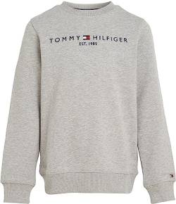 Tommy Hilfiger Kinder Unisex Sweatshirt Essential Sweatshirt ohne Kapuze, Grau (Light Grey Heather), 10 Jahre von Tommy Hilfiger