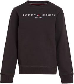 Tommy Hilfiger Kinder Unisex Sweatshirt Essential Sweatshirt ohne Kapuze, Schwarz (Black), 5 Jahre von Tommy Hilfiger